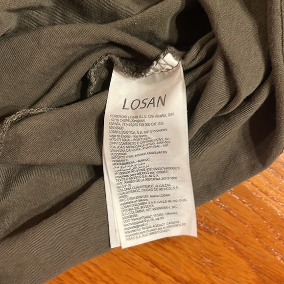 Losan T-Shirt XL #311-1024 Tropical Print Short Sleeve 100% cotton khaki combo - Picture 4 of 8